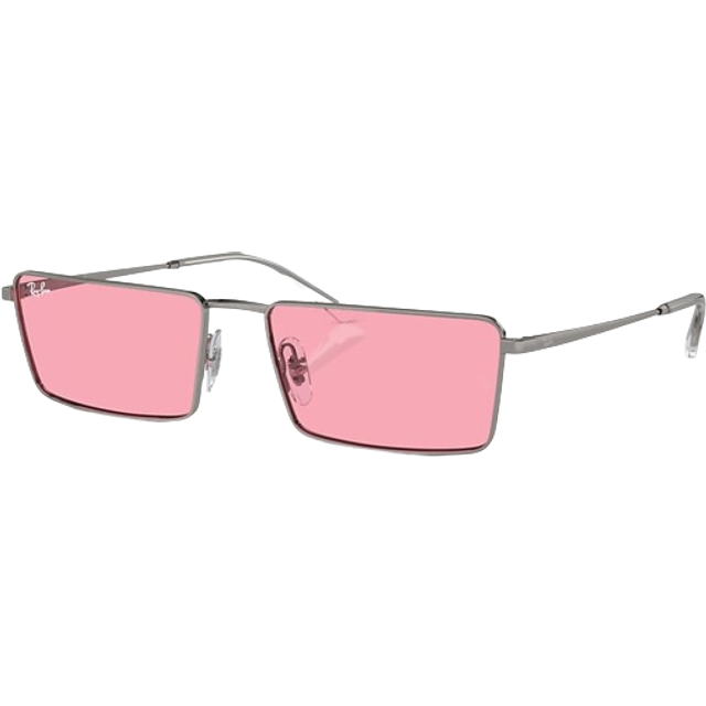 Ray - Ban Unisex RB3741 EMY 004/84 Sunglasses Metal Grey Pink Squared Normal