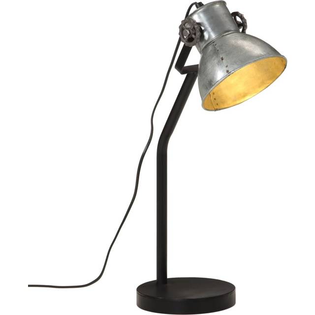 vidaXL Skrivbordslampa 25 W vintage silver 17x17x60 cm E27