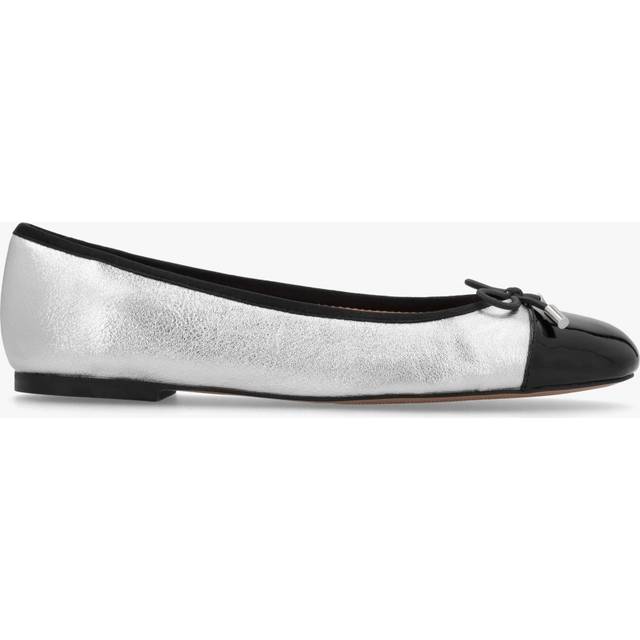 DANIEL Iball Silver Leather Patent Toe Cap Ballet Pumps Size: 39, Colour: Silver Leather