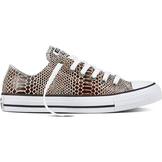 (UK 4-EU 36.5) CONVERSE CTAS OX 557982C SNAKE SKIN LEATHER TRAINERS BRN/BLK/WHT WOMENS UK 3-8