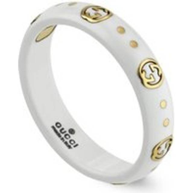 Gucci Icon 18ct Yellow Gold Interlocking G Band Ring D - V