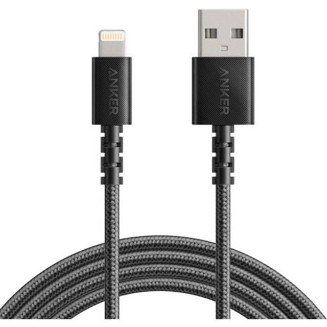 Anker heavy duty powerline ios cable 1.8m fast charging & data sync cable black.