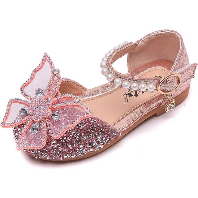 (Pink, 34?FootÂLength21cm/8.26in) Sandals Summer Girls Comfortable Korean Version Bow Princess Students Cute Dance