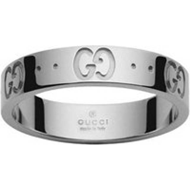 Gucci Icon 18ct White Gold Thin Band Ring - H