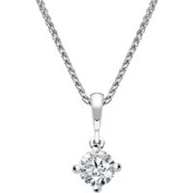 18ct White Gold 0.30ct Diamond Brilliant Cut Solitaire Necklace