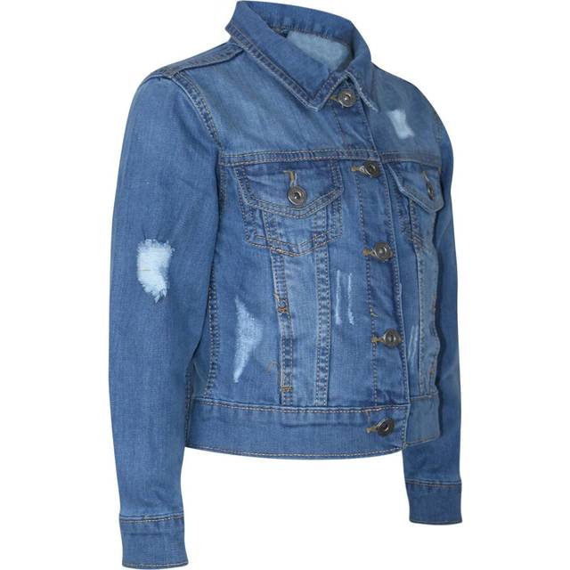 Kids boys light blue denim jacket designer ripped jeans fashion coat age 3-13 yr