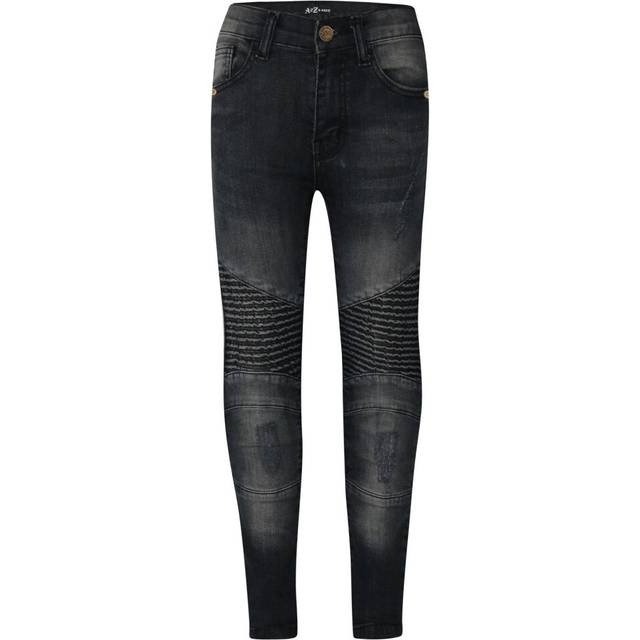 (13 Years) Kids Boys Stretchy Jeans Black Ripped Drape Panel Denim Pants Trousers 5-13 Year