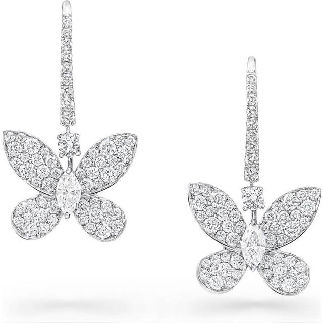 Graff White Gold and Diamond Pavé Butterfly Drop Earrings - One size