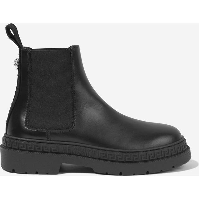 Versace Kids Leather Chelsea Boots in Black - Black / EU 29 UK 11