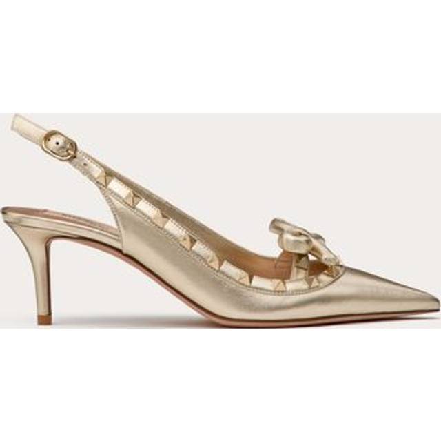 Valentino Rockstud Bow 60 Leather Slingback Pump