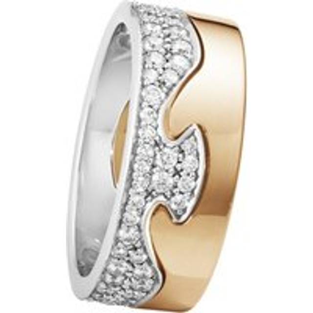 Georg Jensen Fusion 18ct Gold Diamond Two Piece Ring - 50