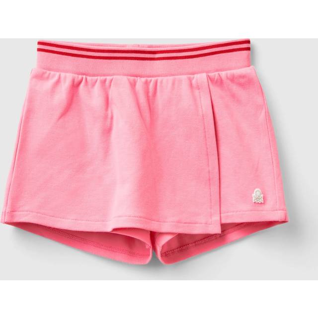 Benetton Fuchsia Pink Logo-embroidered Elasticated-waist Cotton Skort 18 Months-6 Years 5-6 - FUCHSIA PINK