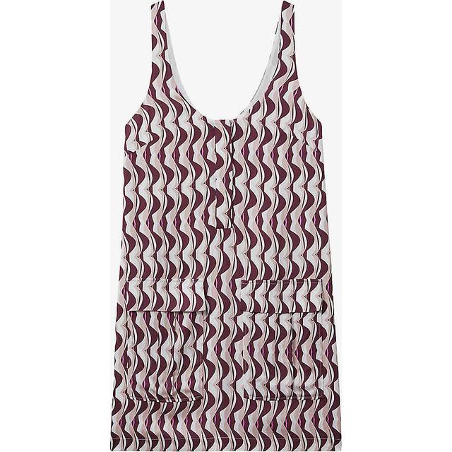 Reiss Oxsana Graphic Print Mini Dress, Burgundy/Multi