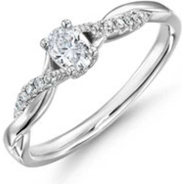 Platinum Diamond Oval Shaped Engagement Ring