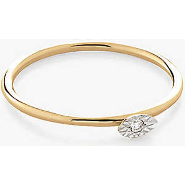Monica Vinader 14ct Solid Gold Lab Grown Diamond Marquise Solitaire Stacking Ring, Gold