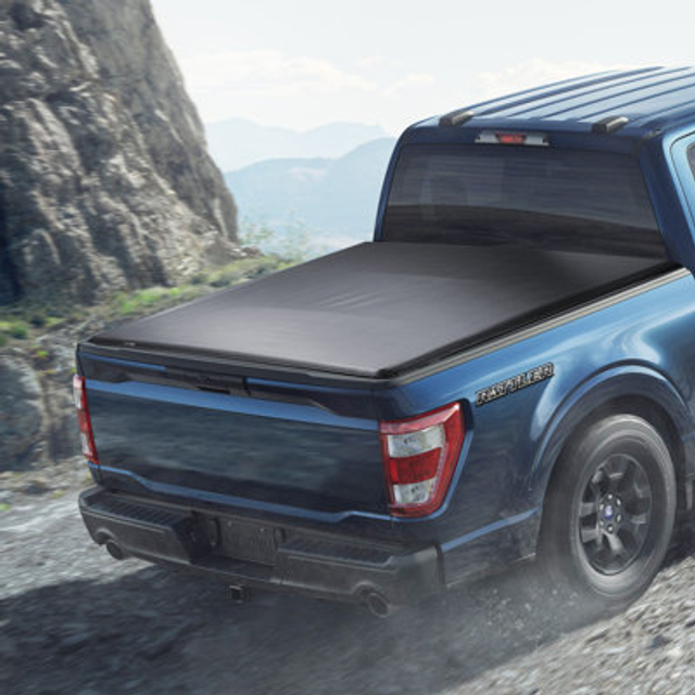 VEVOR Truck Bed Cover, Roll Up Truck Bed Tonneau Cover, Compatible with 2009-2024 Ford F-150 Styleside Bed, for 5.5 x 5.4 ft Bed, Soft PVC material, 100% Bed Access Roll Up Tonneau Cover