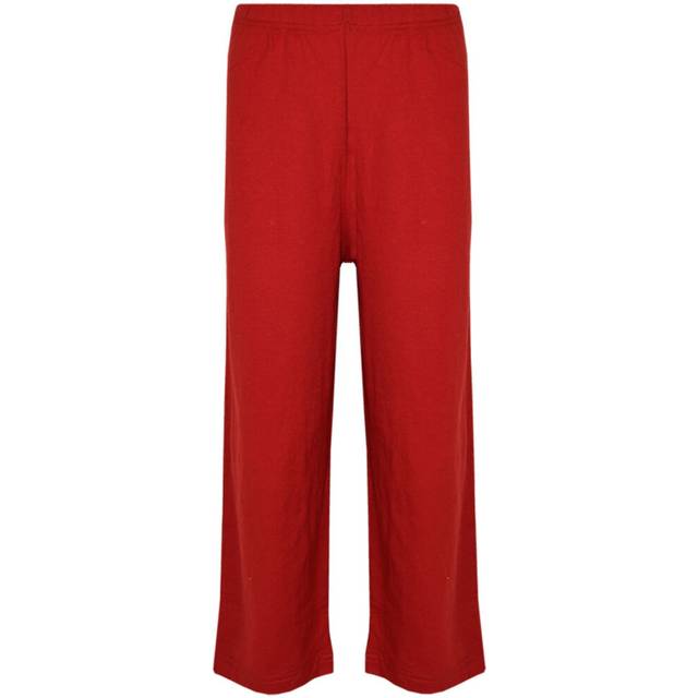 (11-12 Years, Red) Kids Girls Boys PJs Plain Color Stylish Color Cotrast Pajamas Set Age 5-13 Years
