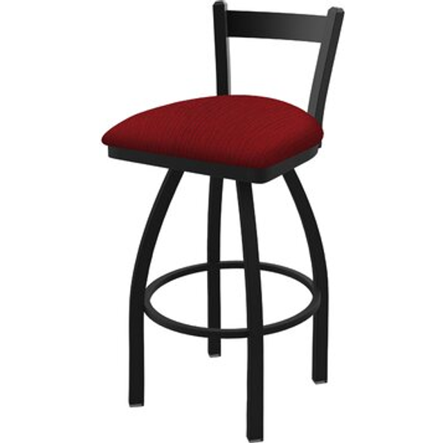 "821 Catalina 30"""" Low Back Swivel Bar Stool with Black Wrinkle Finish and Graph Ruby Seat"