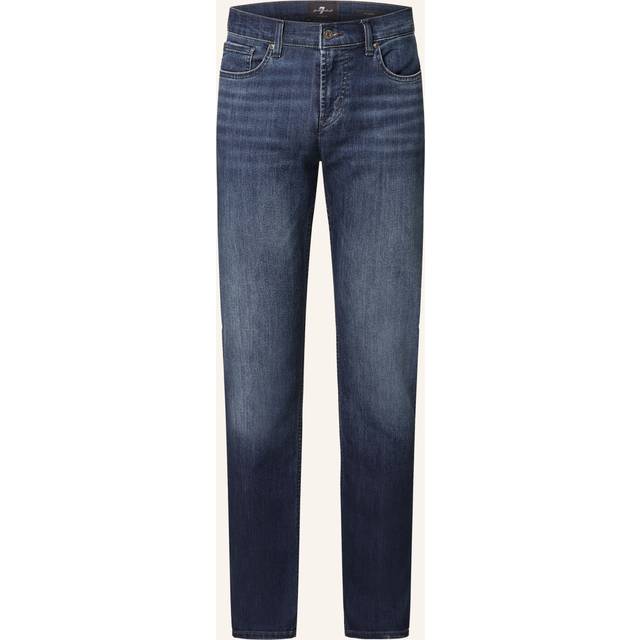 7 for All Mankind Mens Dark Blue Slimmy Brand-patch Slim-leg Stretch-denim Jeans 33 - DARK BLUE