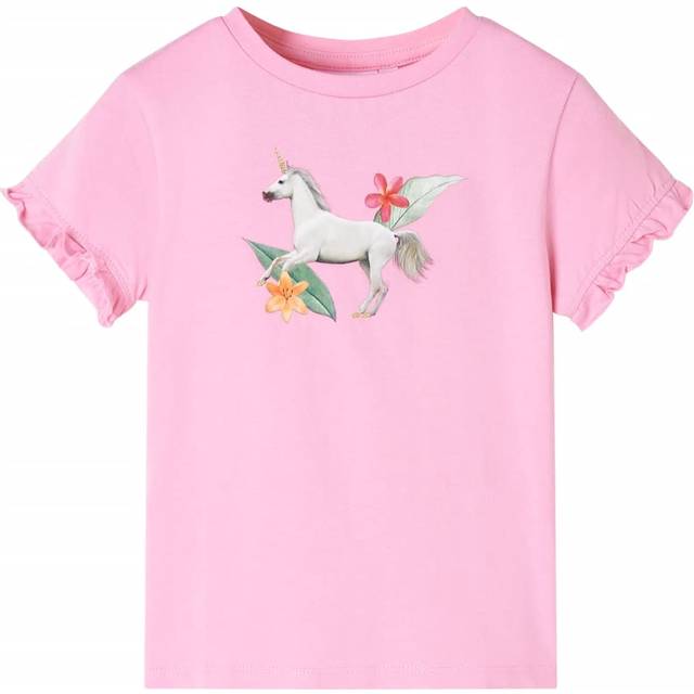 T-shirt med korta ärmar för barn ljus rosa 116