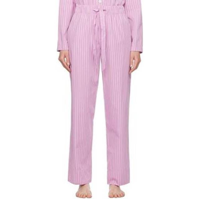 Tekla - Poplin Sleepwear Purple Pink Stripes, Pants XL - Pyjamasar - Rosa