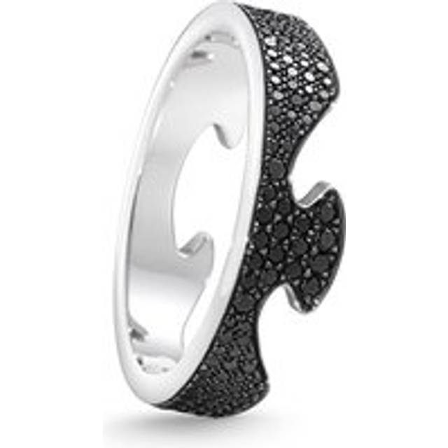 Georg Jensen Fusion 18ct White Gold Black Diamond End Ring D