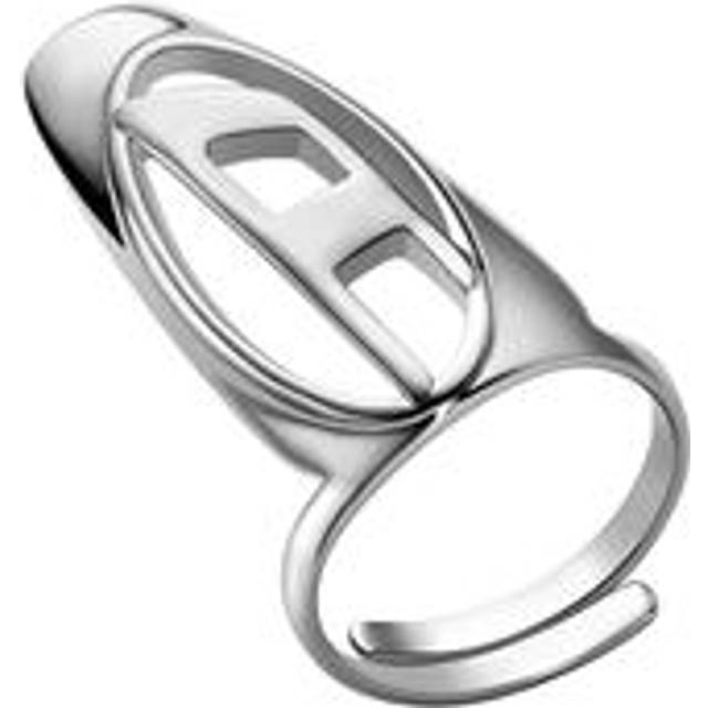 Diesel - Bague ongle en laiton argenté - Bagues - Mixte - Gris argenté
