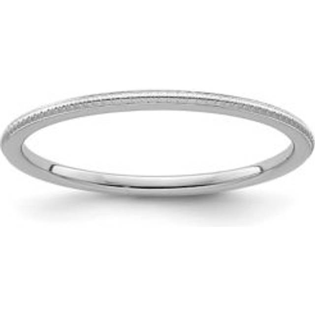 Finest Gold 1STK18-120W-7 10K White Gold 1.2 mm Bead Stackable Band - Size 7