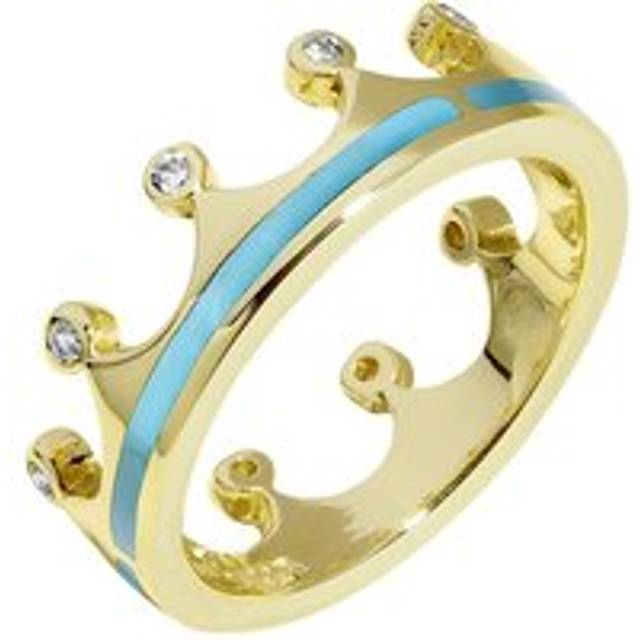 18ct Yellow Gold Turquoise Diamond Tiara Band Ring