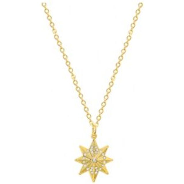 Marvel Captain Hala Star Yellow Flash Plated Crystal Necklace 18"" ch