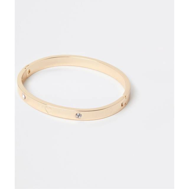 River Island Womens Gold Stainless Steel Heart Cuff Bracelet - One Size