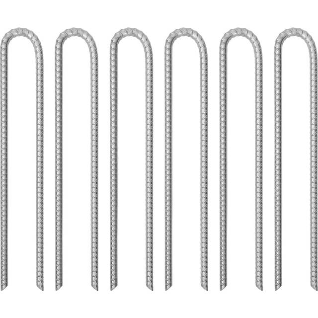 vidaXL Tent Pegs 6 pcs U-shaped 41.5 cm Ø12 mm Galvanised Steel