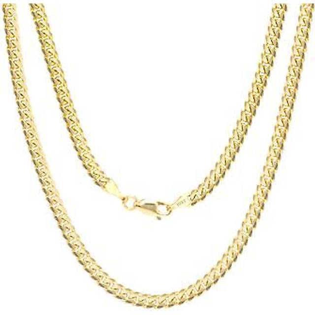 10k Yellow Gold Solid 4mm Miami Cuban Link Chain Necklace Mens Women 16- 30