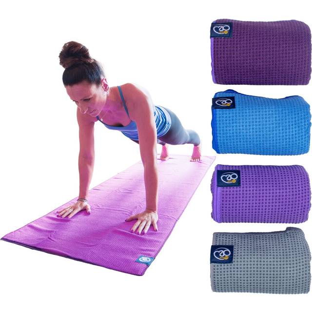 Grip Dot Yoga Towel, 183cm x 60cm, Non Slip Yoga Towel, Silicone Dots, Ideal for Hot Yoga & Pilates, Washable Grip Towel, Free Carry Bag