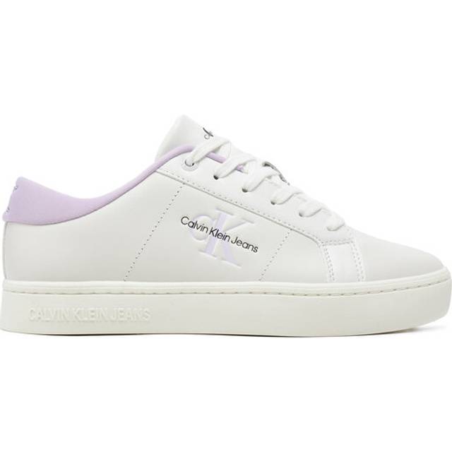 Classic Cupsole Leather Trainers - white/lilac - 40 (6.5)