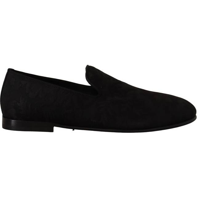 Dolce & Gabbana Black Jacquard Slippers Flats Loafers Shoes - EU40/US7