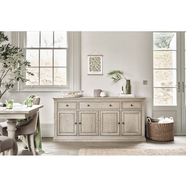 Weathered Oak Sideboards - Extra Large Sideboard - Burleigh Range - Oak Furnitureland