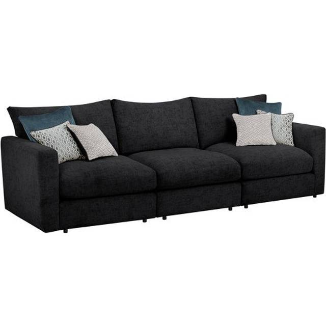Charcoal Fabric Sofas - Modular 3 Seat Sofa - Malvern Range - Oak Furnitureland