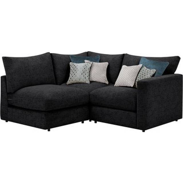 Charcoal Fabric Sofas - Modular 3 Seat Right Hand Corner Sofa - Malvern Range - Oak Furnitureland