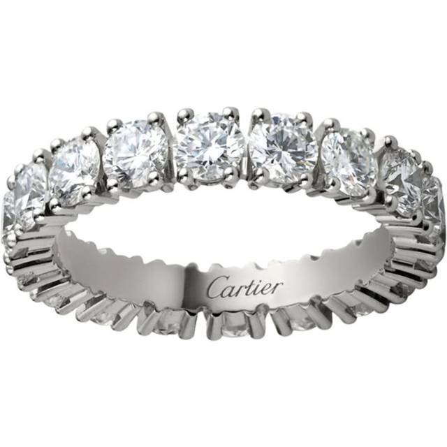 Medium Platinum and Diamond Cartier Destinée Ring - Silver - 50