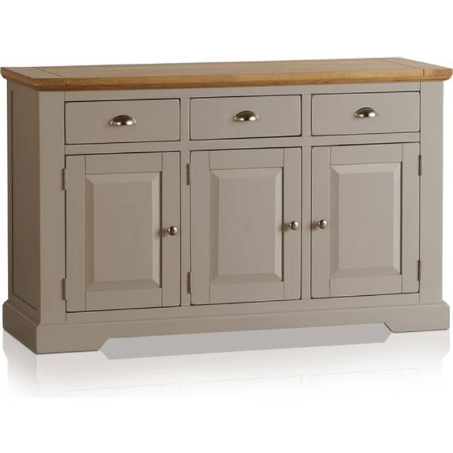 Natural Solid Oak & Grey Paint Sideboards - Large Sideboard - St. Ives Range - Oak Furnitureland