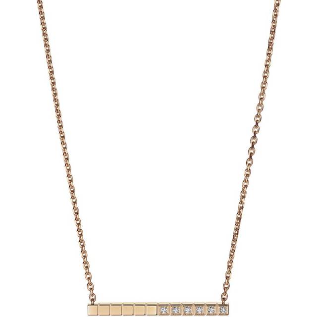 Chopard Rose Gold and Diamond Ice Cube Necklace - One size