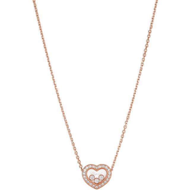 Chopard Rose Gold and Diamond Happy Diamonds Necklace - One size
