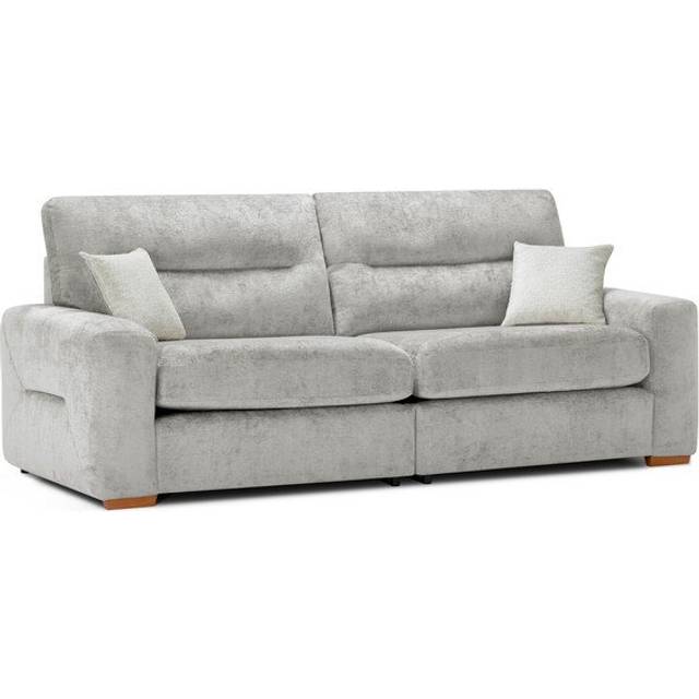 Paolo Silver Fabric Sofas - 4 Seater Sofa - Lorenzo Range - Oak Furnitureland