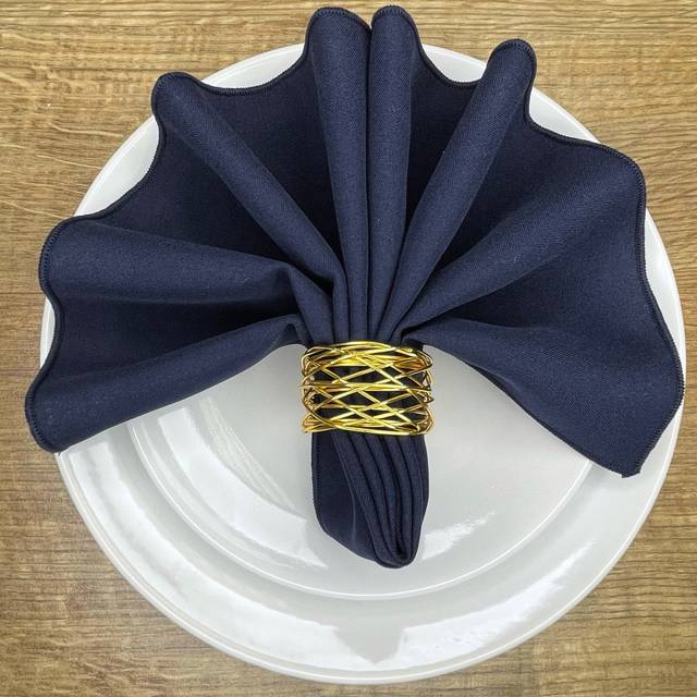 Plain Napkins Pack of 4 - Dark Navy / 38cm - Blue