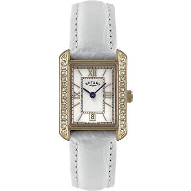 Rotary LS02652/41 Rose Gold Plated White Leather Strap Watch - W6315