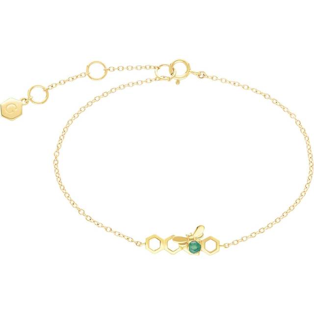 Honeycomb Inspired Emerald Link Bracelet in 9ct Yellow Gold