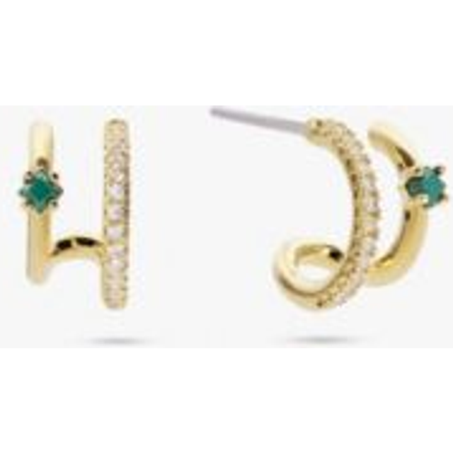 Ana Luisa Toda Double Hoop Earrings  Gold & Silver - 14K Gold Plated & Silver Rhodium Plated Double Hoop Huggie Earrings - Hypoallergenic  Water-Resis