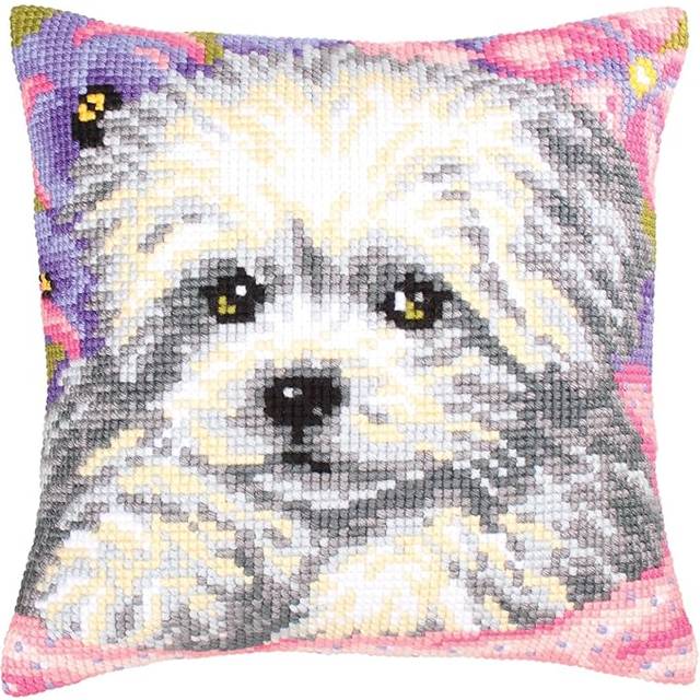 Collection D'Art Stamped Needlepoint Cushion Kit 40X40cm-Little Doggy