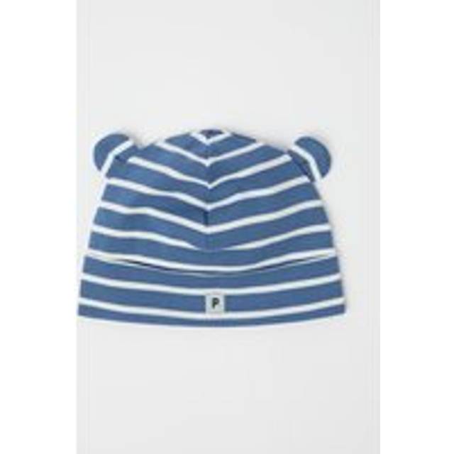 Striped Baby Beanie Hat - Blue - 9-24m x 48/50